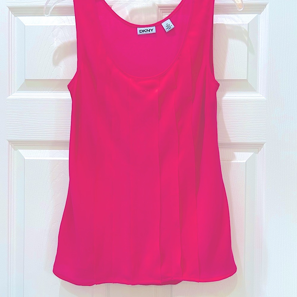 Hot Pink DKNY Summer Top. Lightweight material. Gorgeous hot pink color.